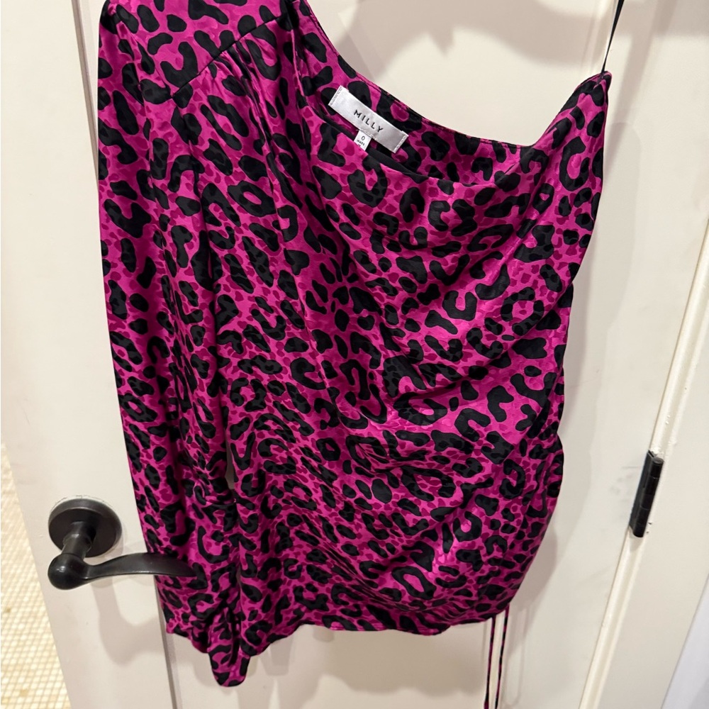 Milly Fuchsia and Black Leopard Blouse